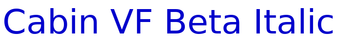 Cabin VF Beta Italic шрифт